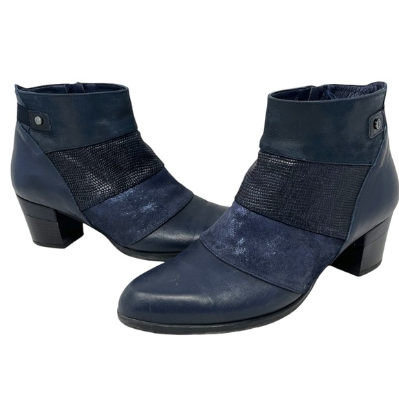 Dorking Shoes - Dorking Navy mixed leather ankle boots EU38